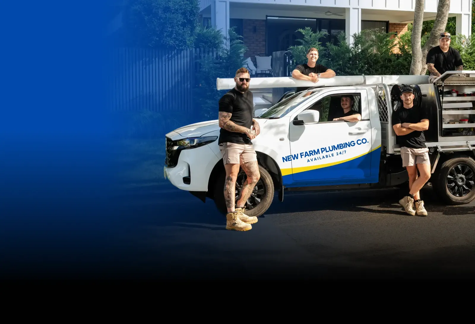 New Farm Plumbing Co team with the ute